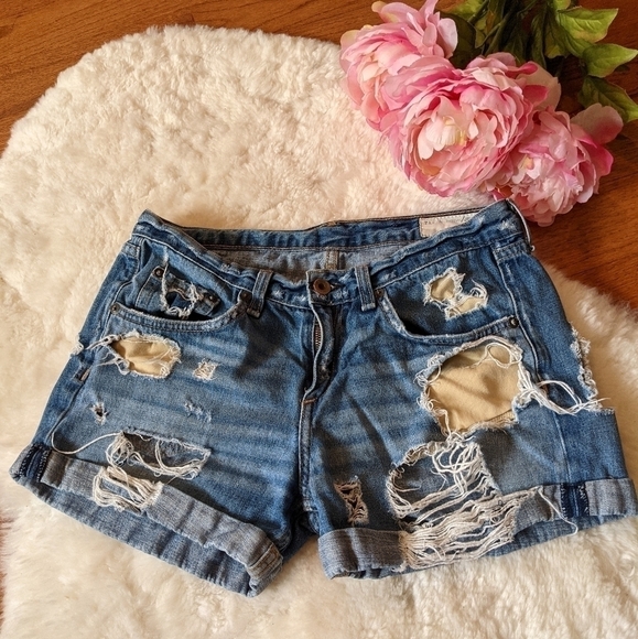 Rag and Bone boyfriend baggy distressed jean short mid rise 25 - Picture 6 of 13